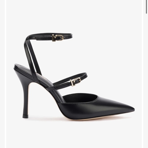NWT l Larroude Kris Pump in Black Leather l 7.5 - Picture 1 of 8